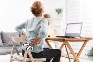 A woman experiences hip pain when sitting