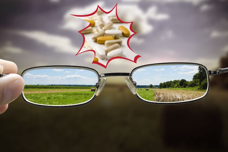 glasses and vitamins for eye health